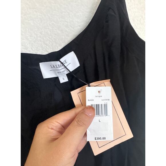 La Ligne Demeter linen silk blend Dress in black L - Picture 8 of 8